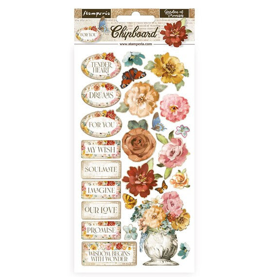 Stamperia Romantic Collection Garden of Promises Chipboard